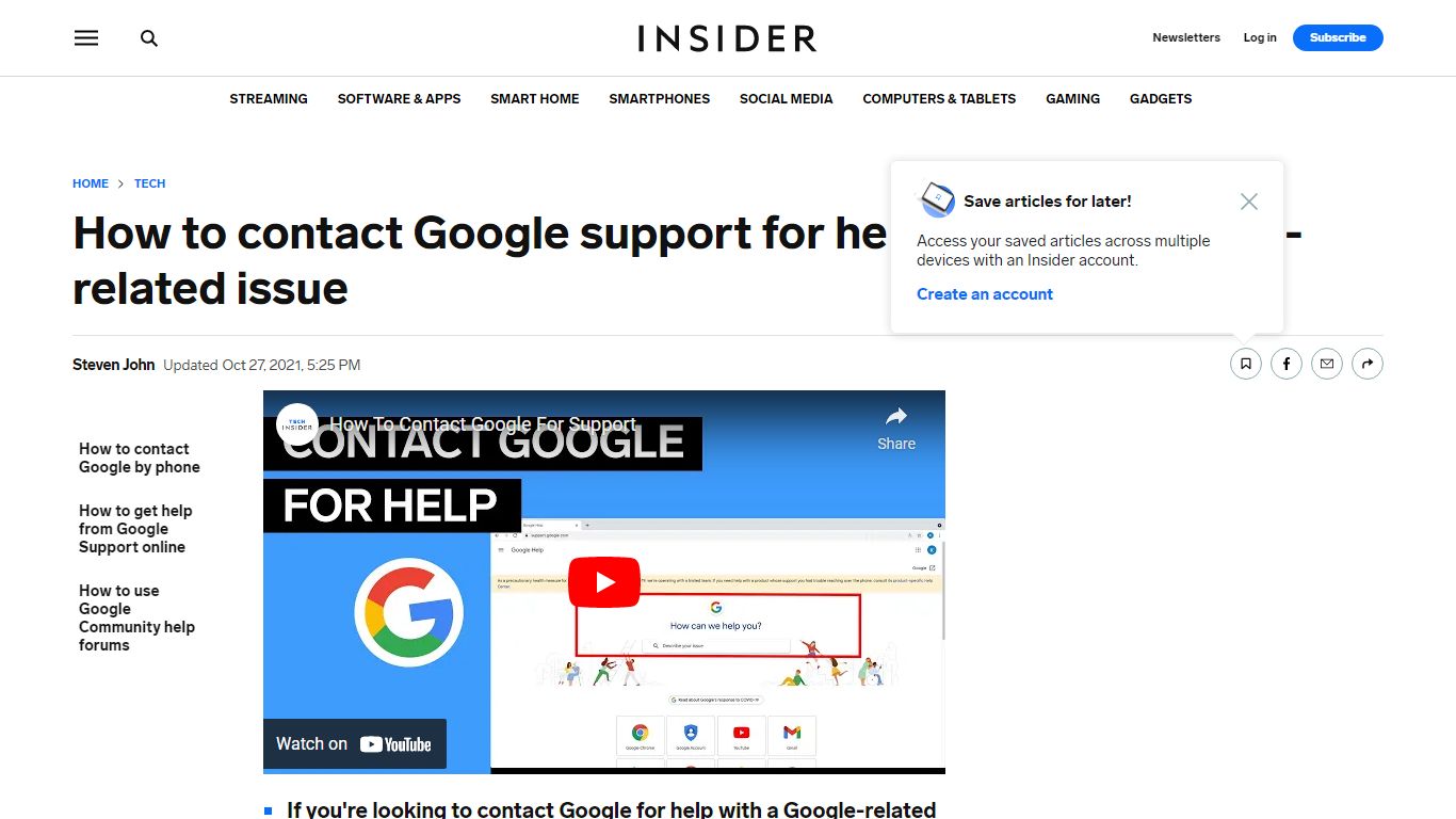 How to Contact Google Support for Help With Any Issue - Business Insider